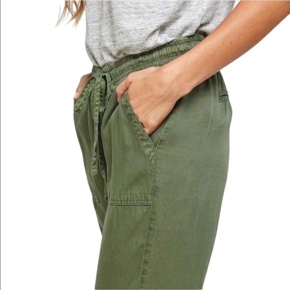 UGG Army Green 100% Tencel Cuff Hem Elastic Waist Pants - Picture 1 of 13